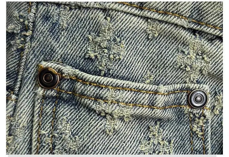 Men's Summer Retro five-point Casual Denim Ripped Shorts