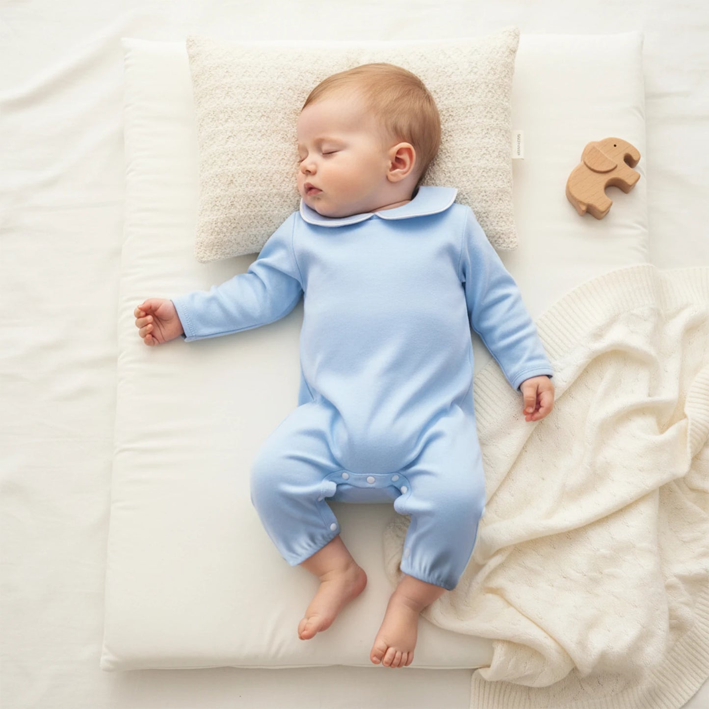 Baby Girls Boys Autumn Winter Long Sleeve Doll Collar Snap Closure Romper Jumpsuit