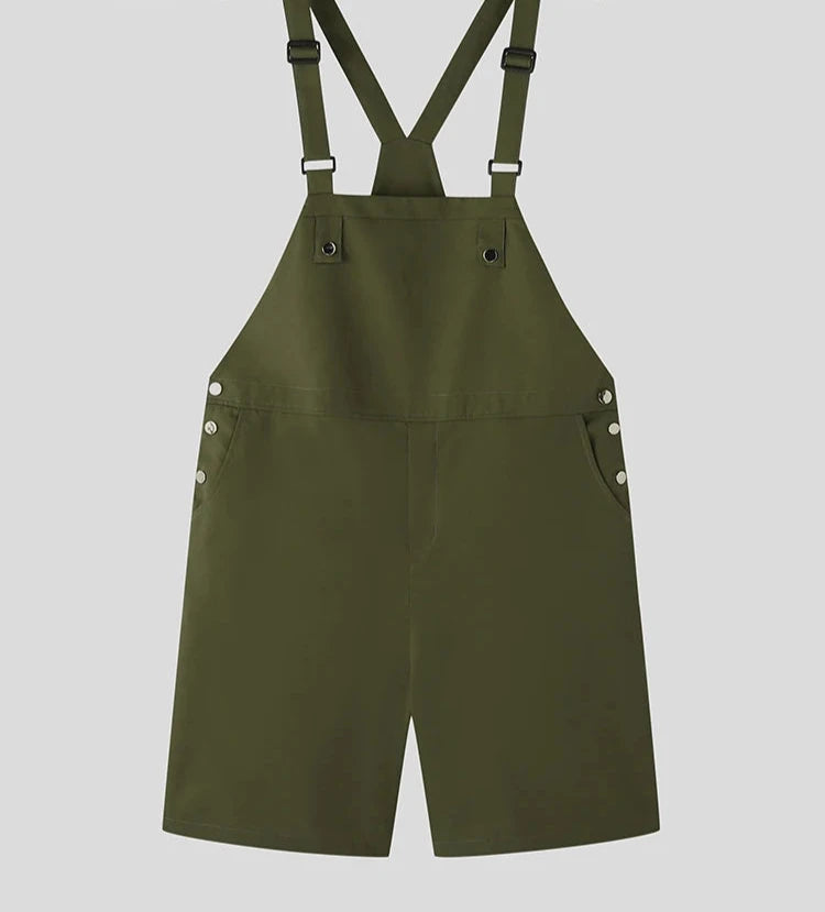 Men's Sleeveless Suspender Overalls Shorts