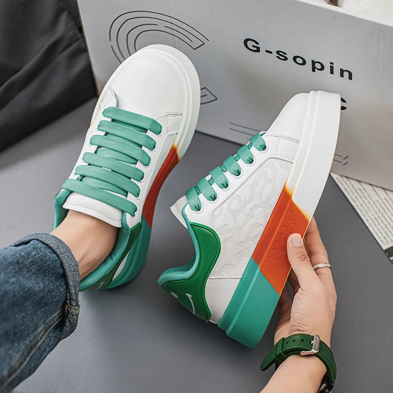 Men's Casual Platform Skateboard Tennis Sports Comfortable Vulcanized Sneakers