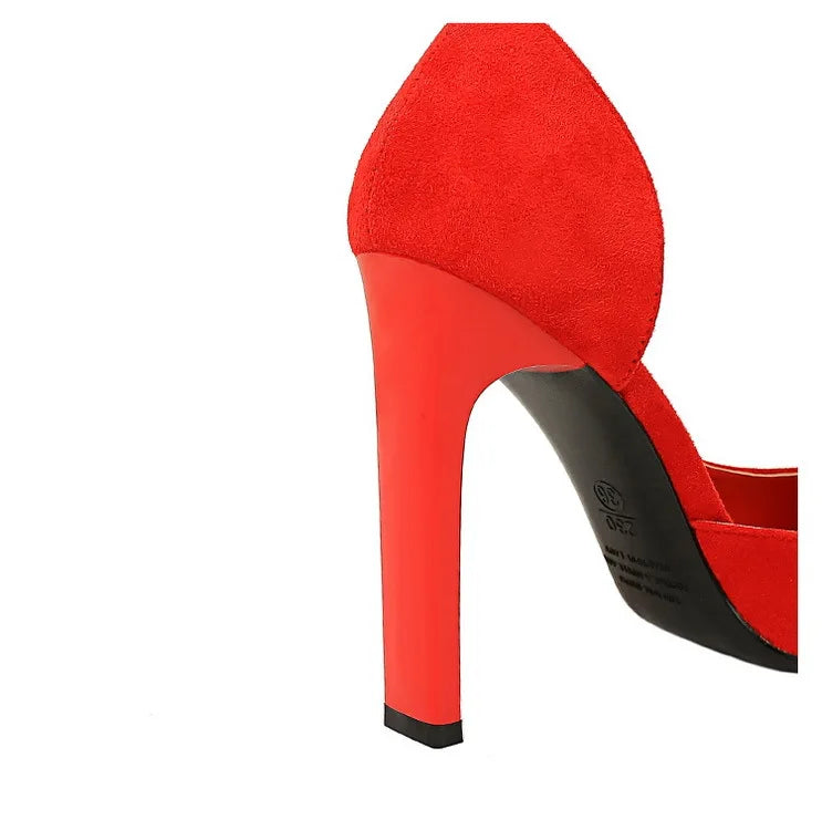 Women's 10.5 CM Heels Square Head Pumps Block Heels