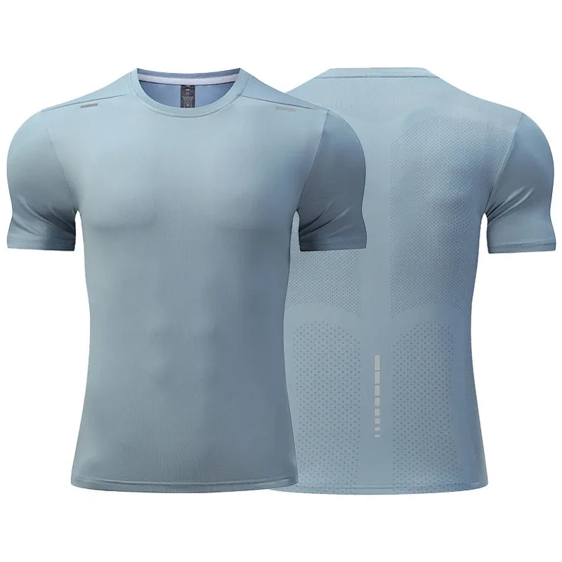 Men's Summer Loose Breathable Short Sleeve Quick Dry Running Fitness  Muscle T-Shirt