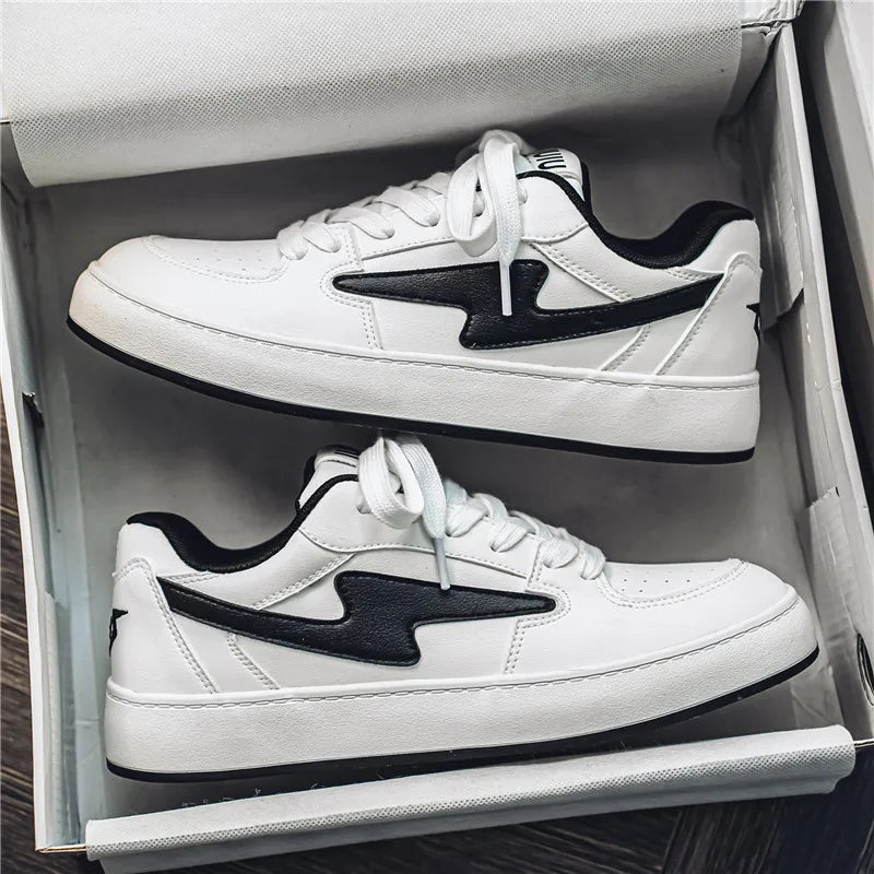 Men's Casual Sneakers Lightning Design Platform Skateboard Shoes Tennis Sports Shoes Outdoor Comfortable Vulcanized Sneakers
