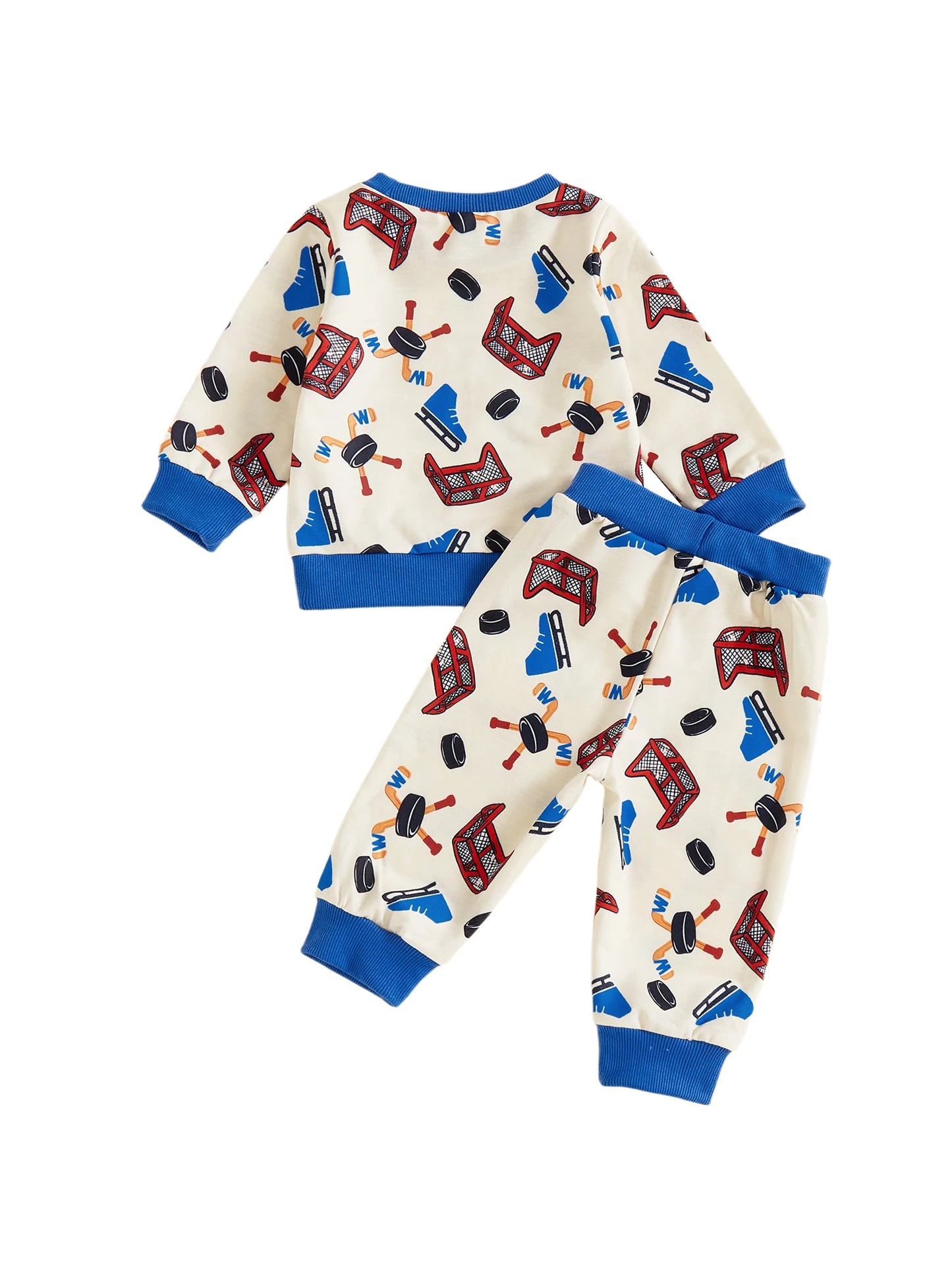 Baby Boys 2-Piece Fall Clothes Set - Cartoon Print Sweatshirt & Pants (0-3Y)