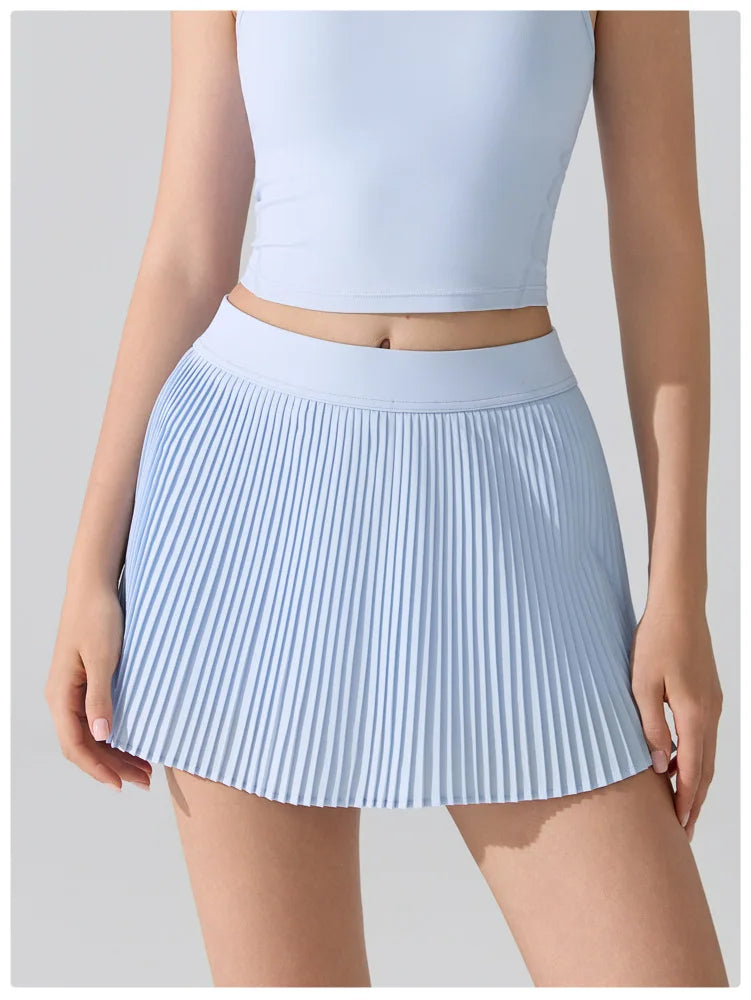 Women's Tennis Skirt with Pockets - 2-in-1 Athletic Skort for Sports