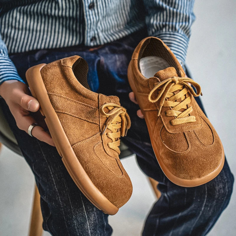 Men's Suede Leather Lace-up Flat Shoes
