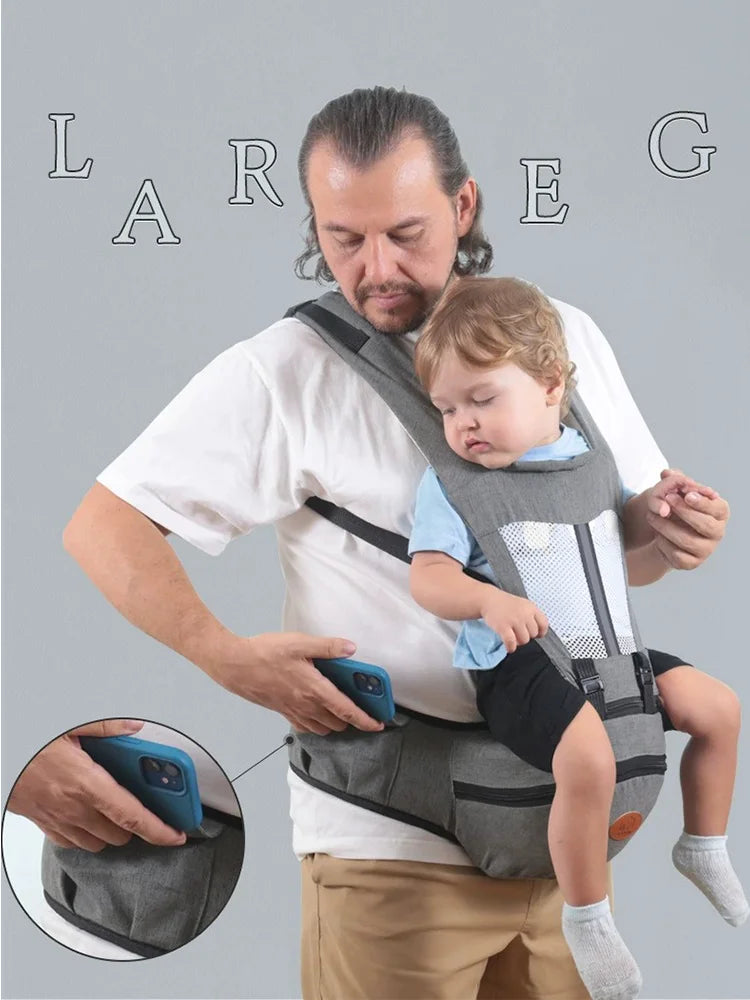 Baby Carrier with Hip Seat - Ergonomic Front & Back Carry Sling