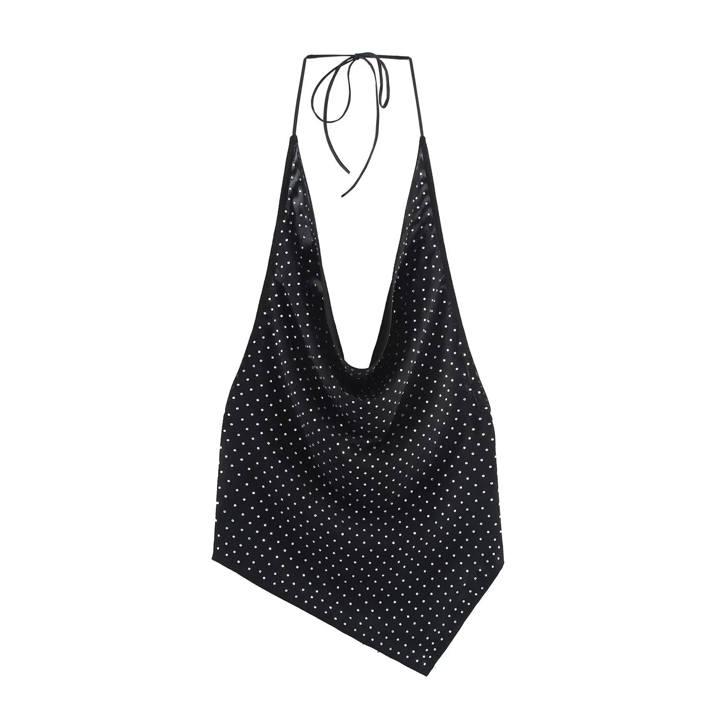 Women's Polka Dot Halter Neck Camisole - Backless Summer Top