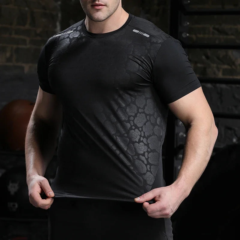 Men's Running Compression Dry Fit Short Sleeve Sport  Gym Fitness Jogging Sweatshirt Athletic T-Shirt Top