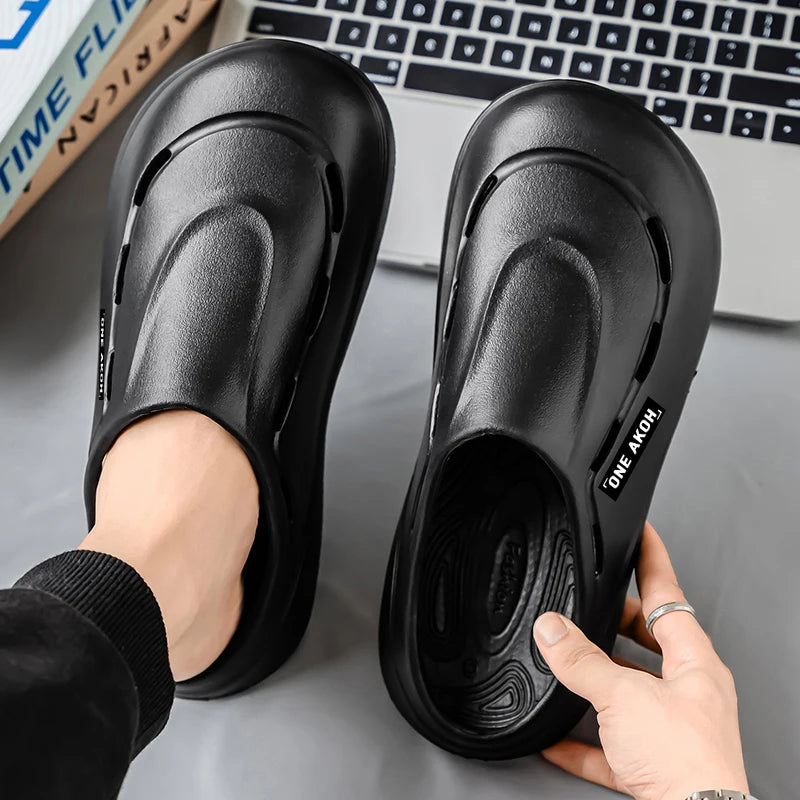 Men's Summer Slippers Platform Sandals Casual Soft Sandals Breathable Clogs Flip Flop Crocs
