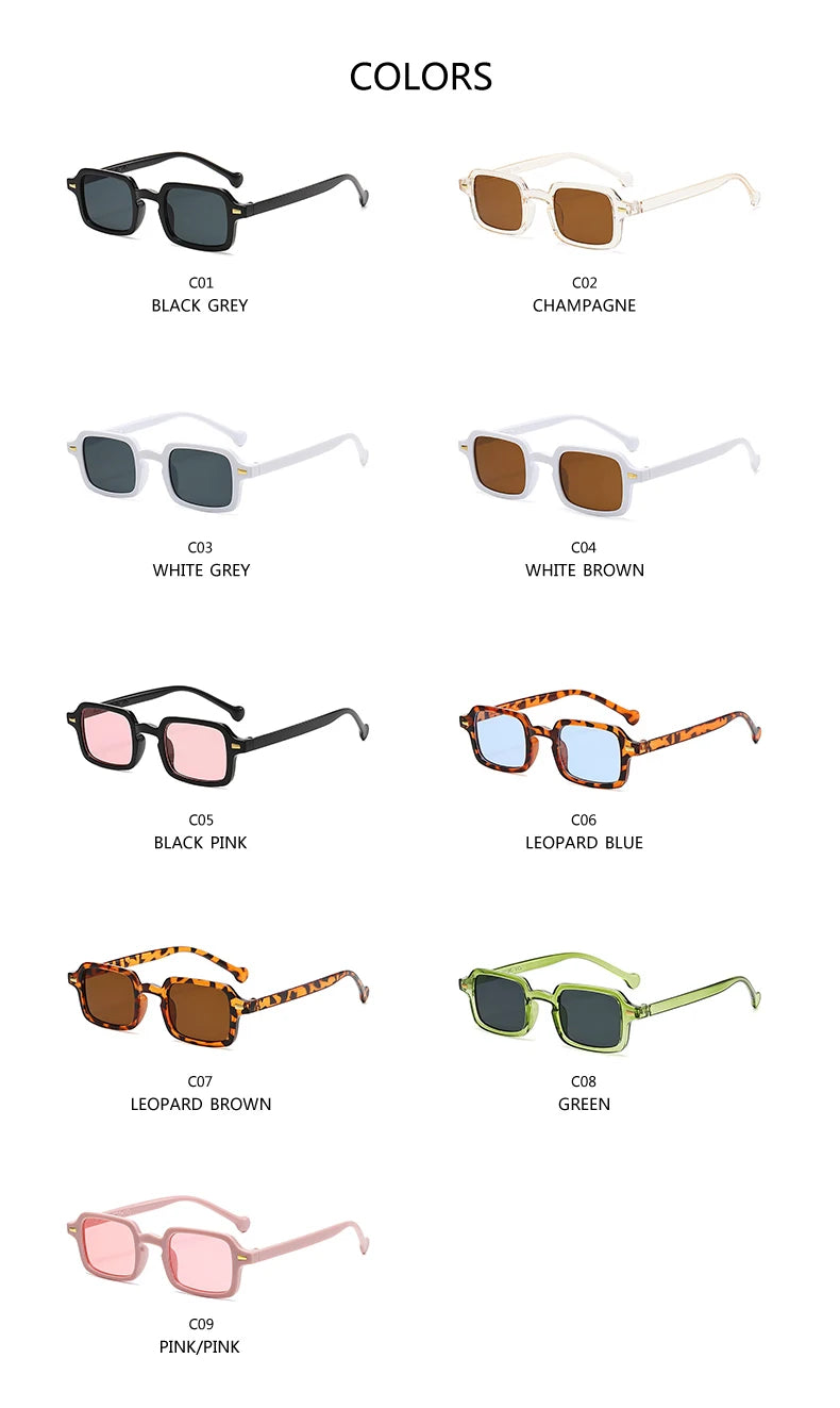 Classic Rectangle Sunglasses - UV400 Protection Vintage Style Eyewear