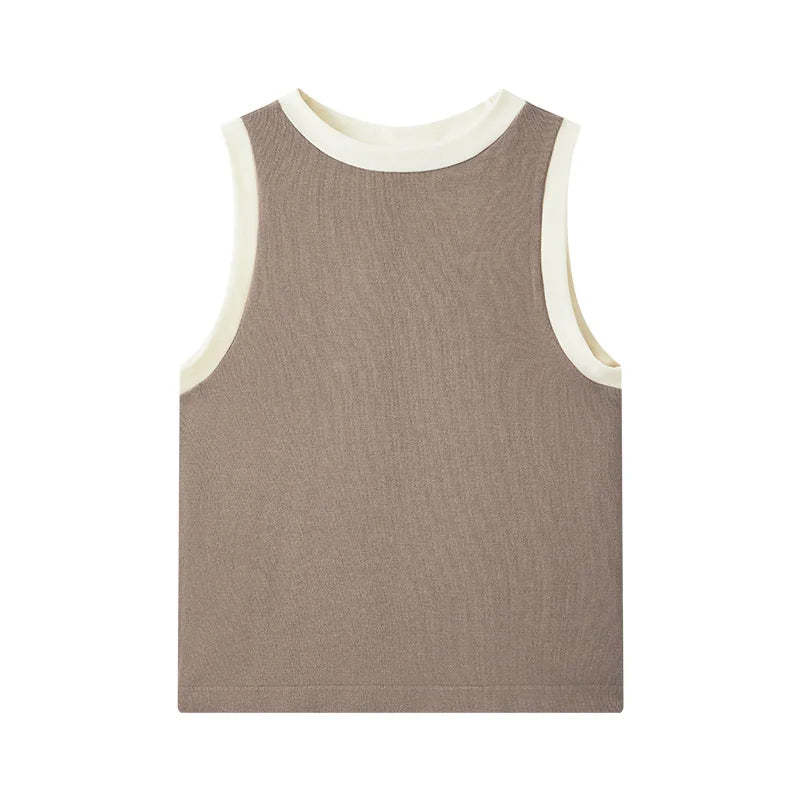 Women's Color-Block Round Neck Camisole - Slim Fit Vest Top