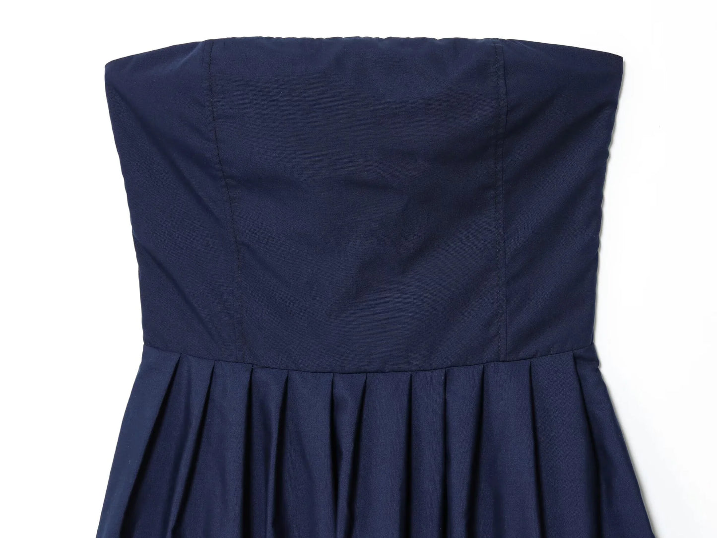 Women's Off Shoulder Pleated Poplin Strapless Summer Dress