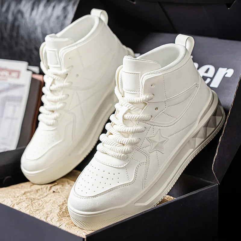Men's High Top Platform Sneakers - Casual Skateboard Sports Shoes