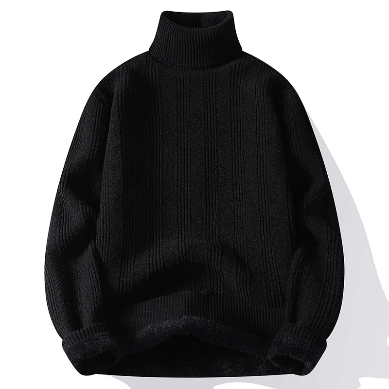 Fleece Turtleneck Thick Warm Knit Pullover