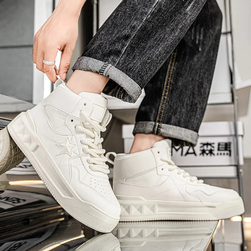 Men's High Top Platform Sneakers - Casual Skateboard Sports Shoes