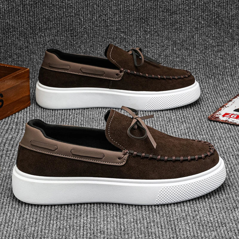 Men's Casual British Style Slip-on Suede Leather Loafers