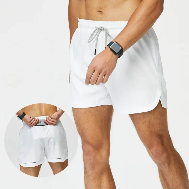 Men's Single Deck Beach Sweat Shorts with Zipped Back Pocket Running Training  Marathon Athletic Breathable Shorts