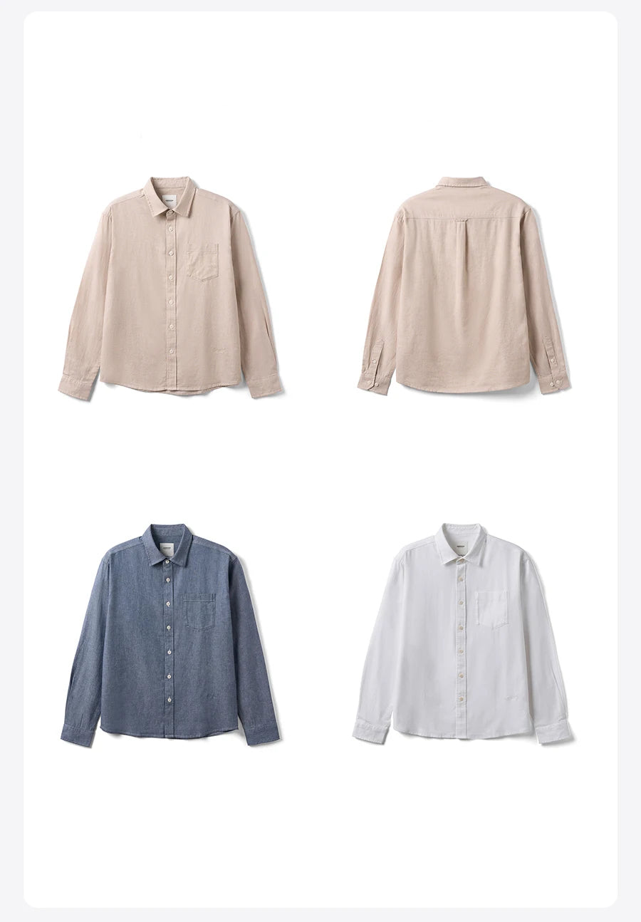 Linen Cotton Blend Shirt - Breathable Casual Shirt for Men