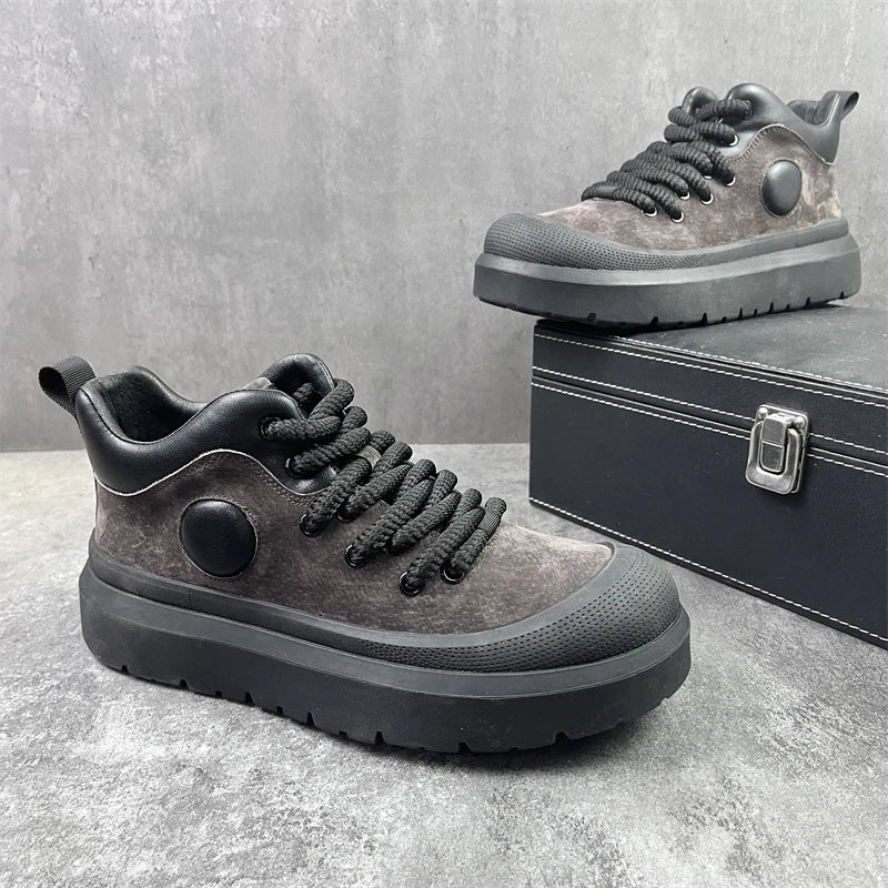 Men's High Top Platform Sneakers - Casual Skateboard Shoes