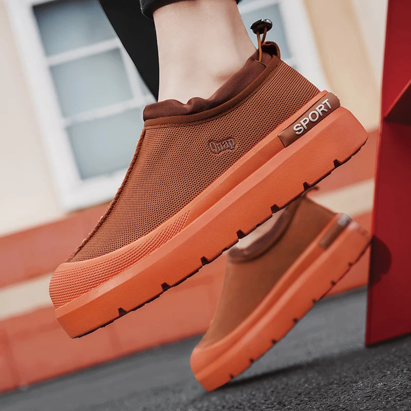Men's Platform Vulcanized Slip-On Sneakers - Comfortable Running Tennis Shoes