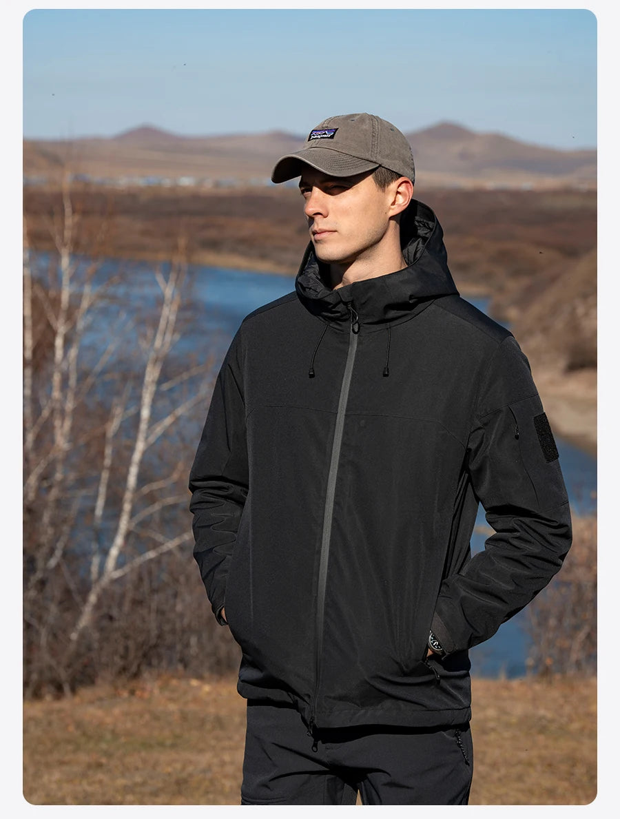 Men's Regular Fit Water-Resistant, Windproof Winter Jacket with Hood