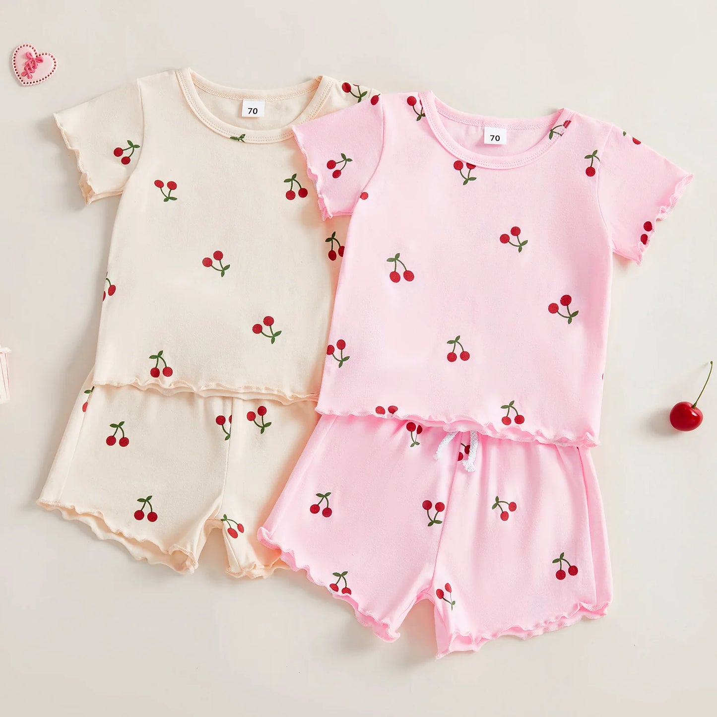 Baby Girls' Cherry Print Top & Shorts Set