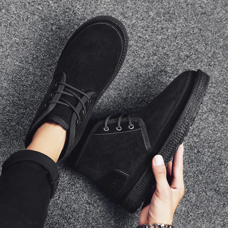 Men's Winter Snow Boots - Waterproof Fur-Lined Chelsea Boots