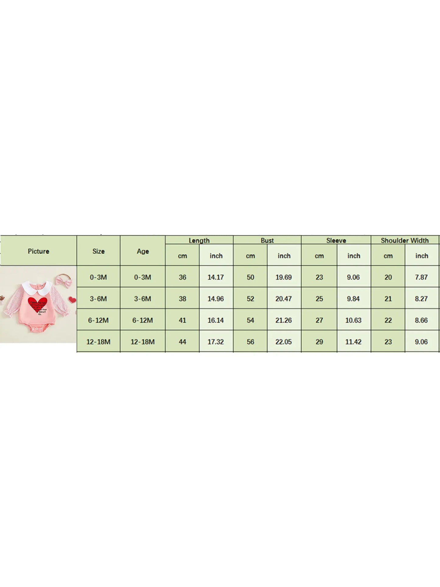 Baby Girls Boys Valentine's Day Letter Heart Embroidery Plaid Long Sleeve Doll Collar Romper