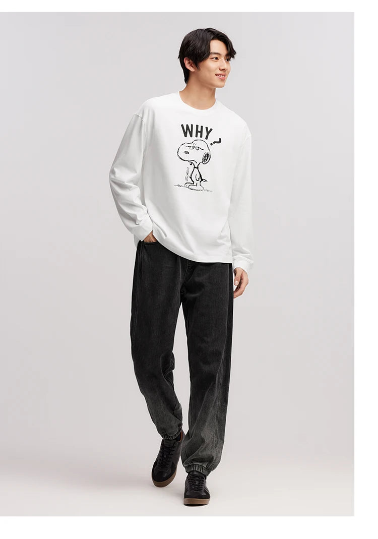 Men's Gradient Denim Jogger Jeans - Oversized Fit Winter Street Style Trousers