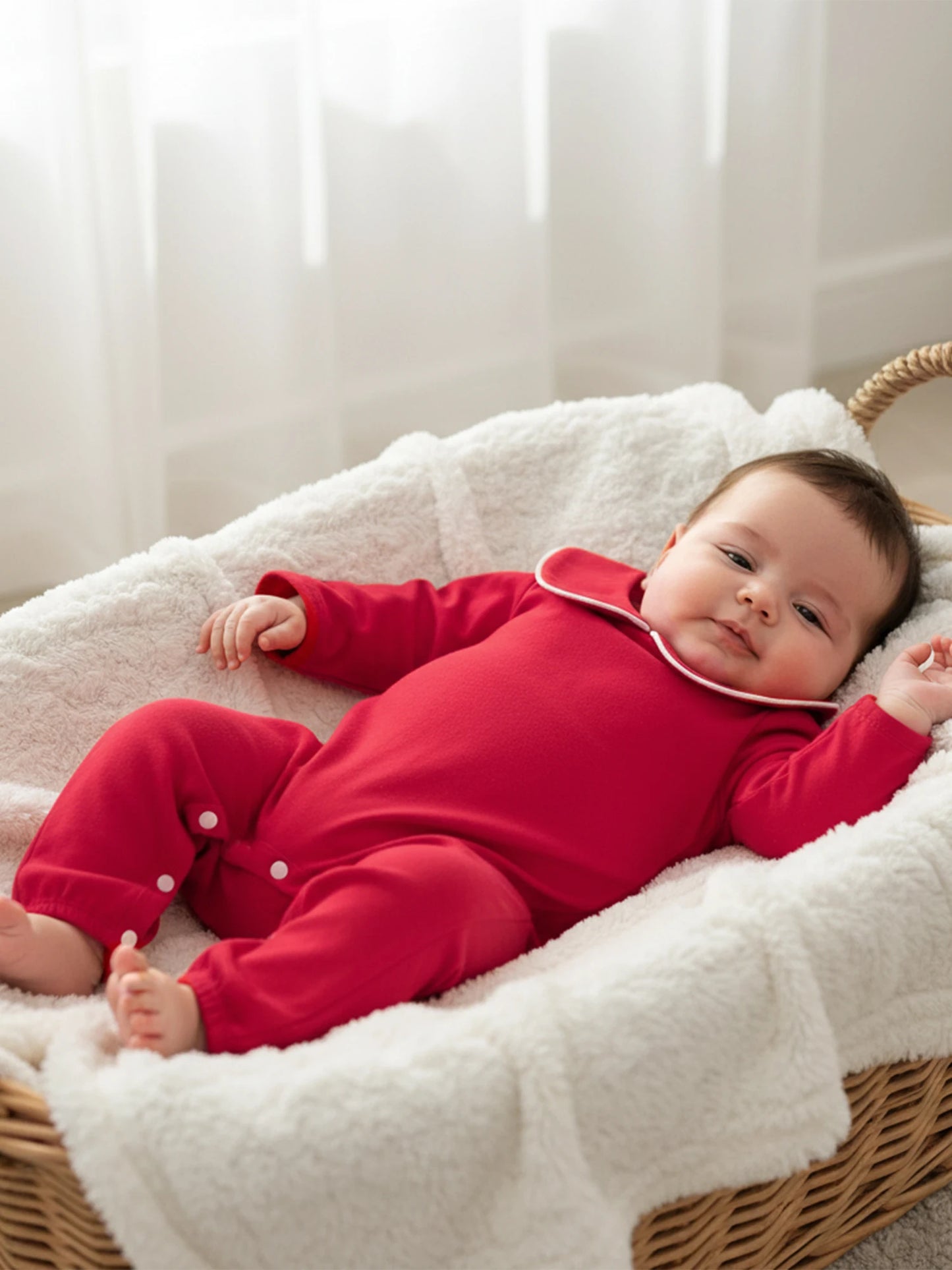 Baby Girls Boys Autumn Winter Long Sleeve Doll Collar Snap Closure Romper Jumpsuit