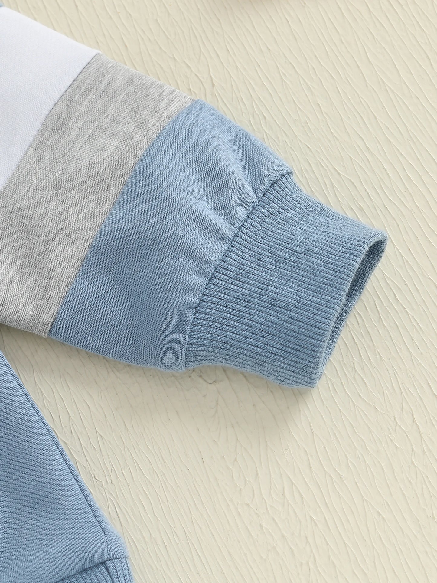 0-3Y Infant Baby Boys Casual Clothes Set Patchwork Long Sleeve Pullover Sweatshirt with Elastic Waist Pants