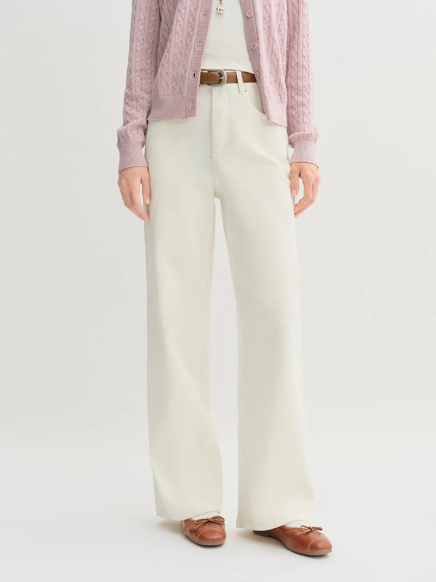 Women's High Waist Straight Leg Jeans - Stretch Denim Casual Trousers