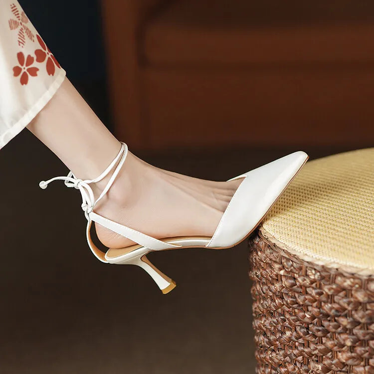 Women's Pointed Toe Rhinestone Wedding Sandals - Bowknot Pendant Pumps