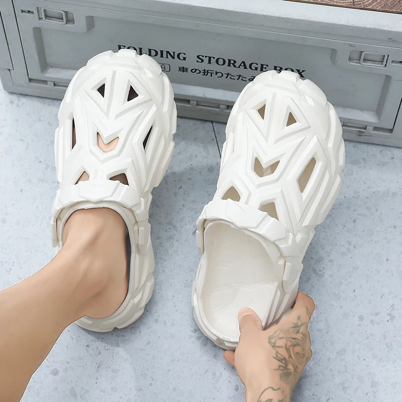 Men's Summer Slippers Platform Clogs Beach Slippers Flip Flop Casual  Slides