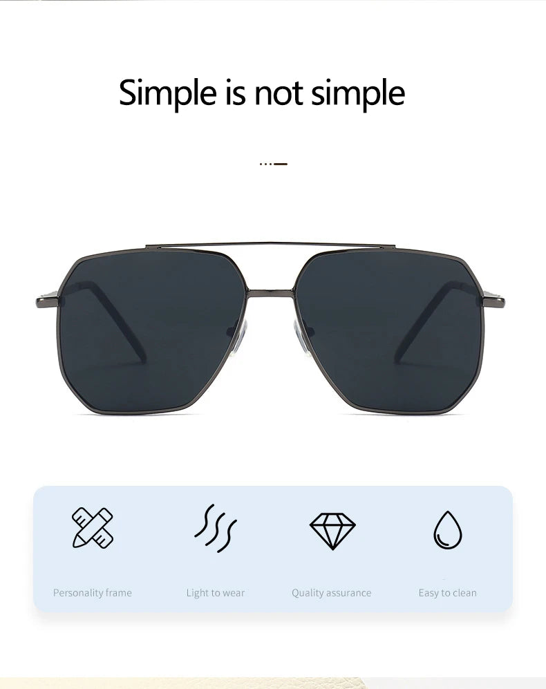 Double Beam Sunglasses - Retro Toad Mirror Driving Eyewear with UV400