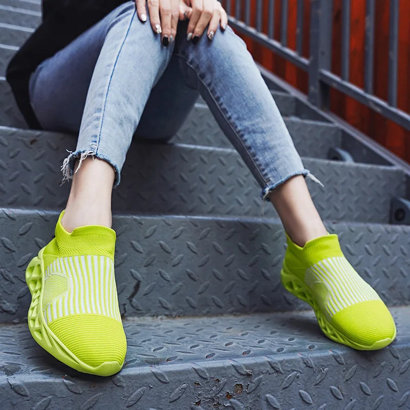 Men's Slip-On Platform Sneakers - Casual Running Sports Trainers