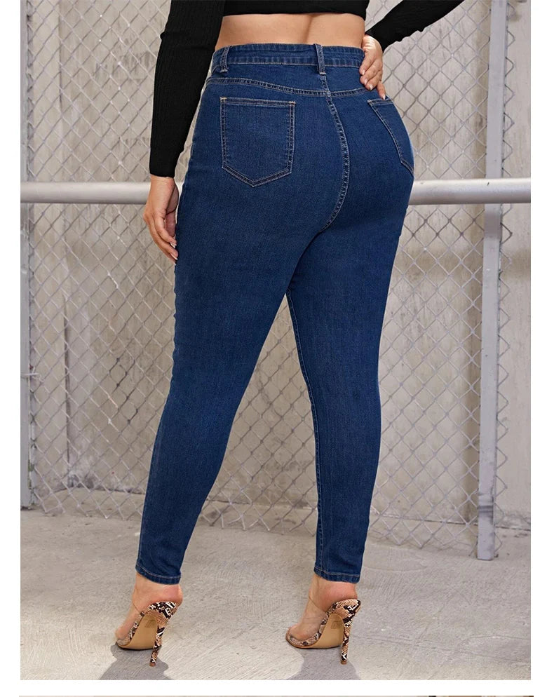 Women's Plus Size High Waist Stretch Denim Jeans