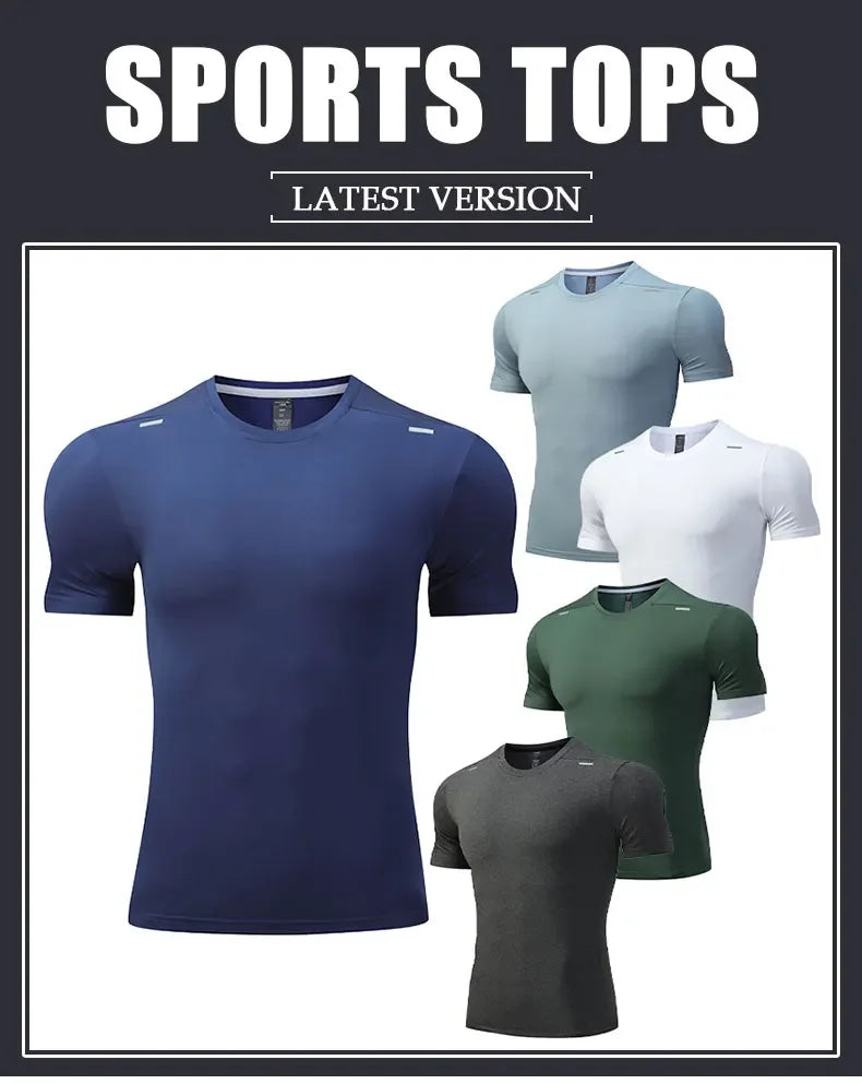 Men's Summer Loose Breathable Short Sleeve Quick Dry Running Fitness  Muscle T-Shirt
