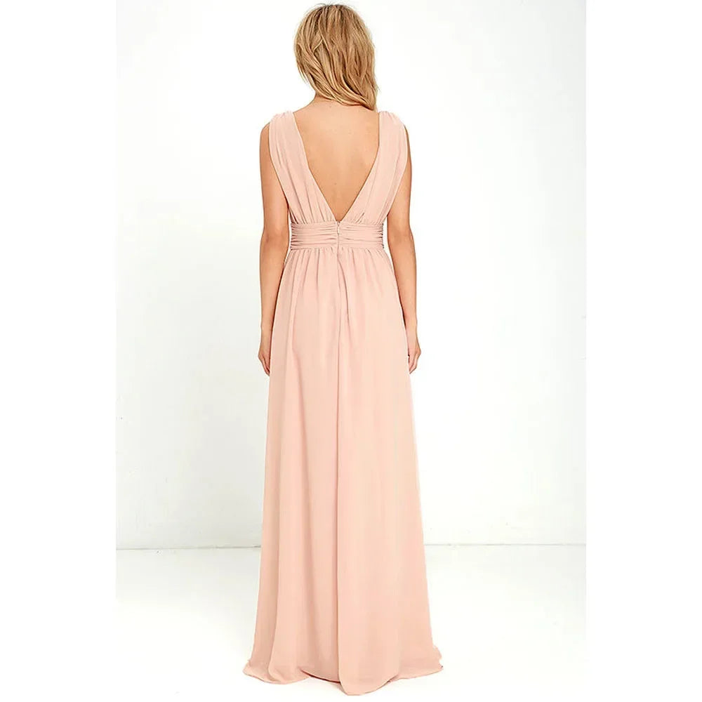 Women Backless Mesh Long  maxi Summer Dress