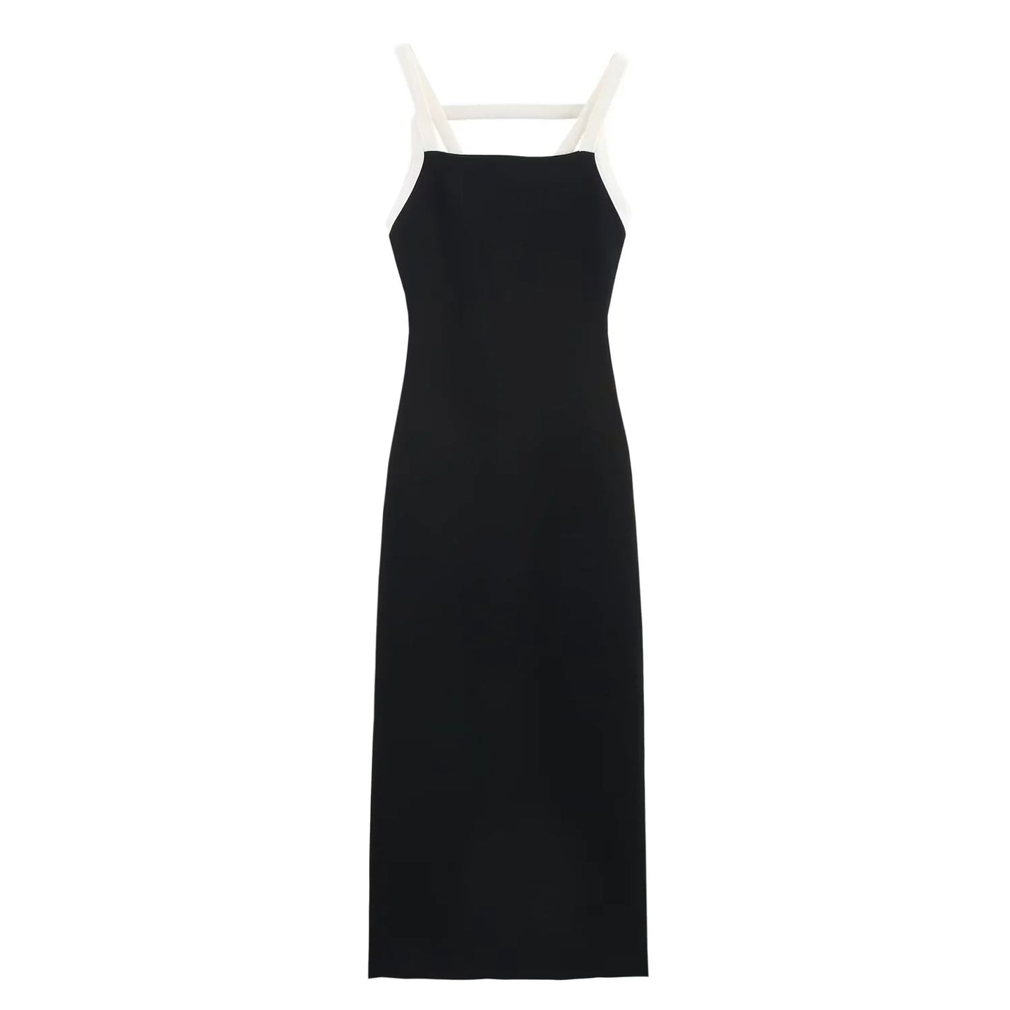 Knitted Slash Neck Cami Midi Dress