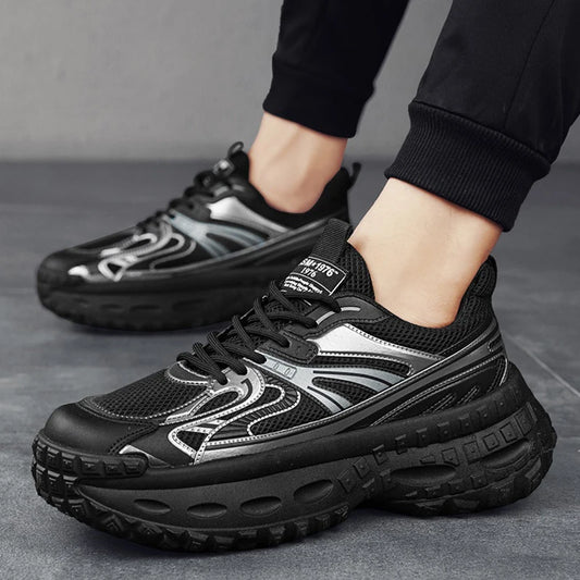 Men's Vintage Platform Sneakers - Casual Running Sports Shoes