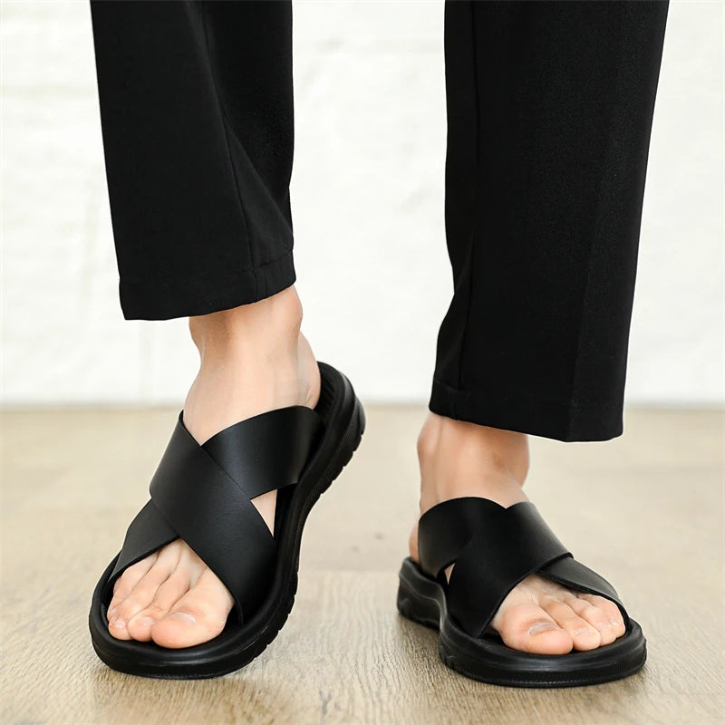 Men's Summer Slides Crossover Slippers Sandals