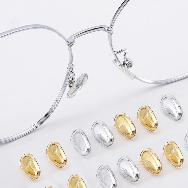 Silicone Glasses Nose Pads - Oval Screw-in Replacement Parts (5/10/20 Pairs)