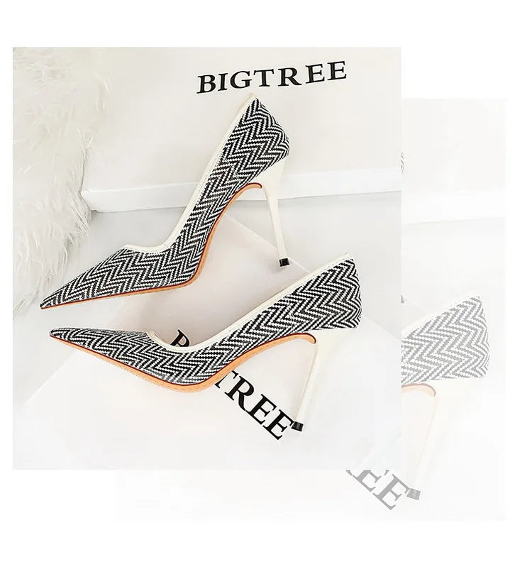 Women's Mesh Hollow Lace  Stiletto High Heels Shoes