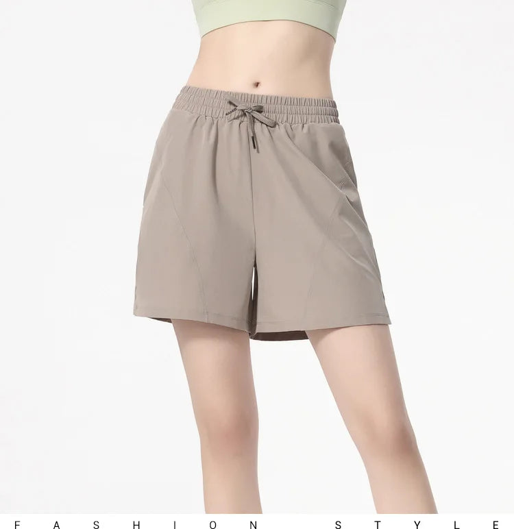 Women's Loose Running Shorts | Drawstring Waist with Pockets, Quick Dry S–XL
