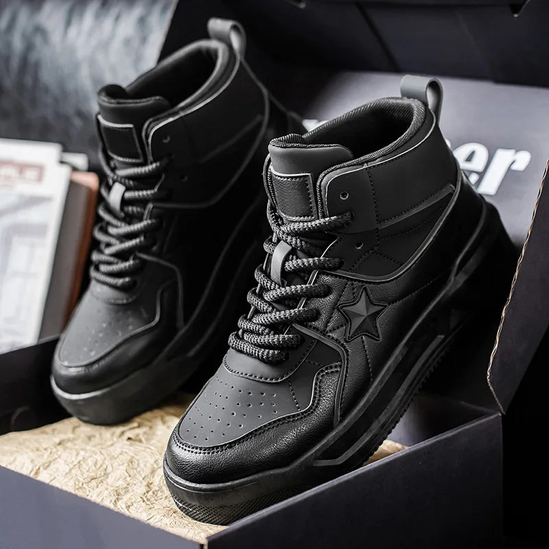 Men's High Top Platform Sneakers - Casual Skateboard Sports Shoes
