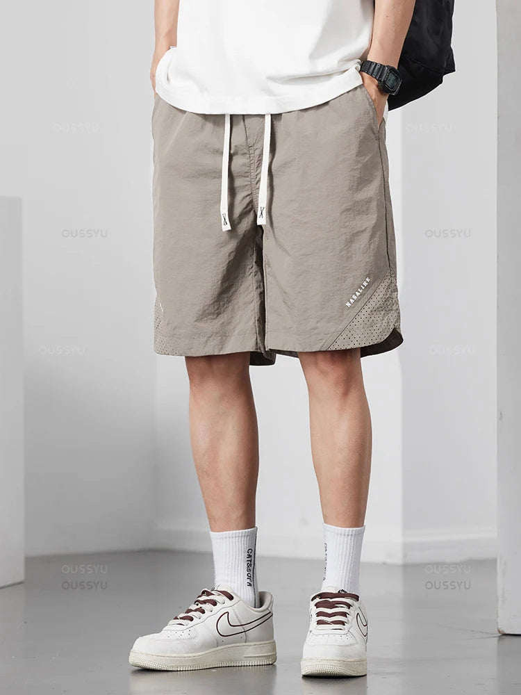 Men's Thin Drawstring Elastic Waist Shorts