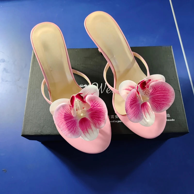 Women's Butterfly Flip Flops - High Heel Beach Sandals