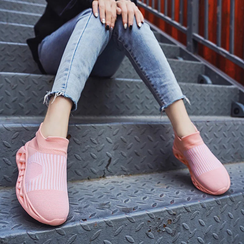 Men's Slip-On Platform Sneakers - Casual Running Sports Trainers